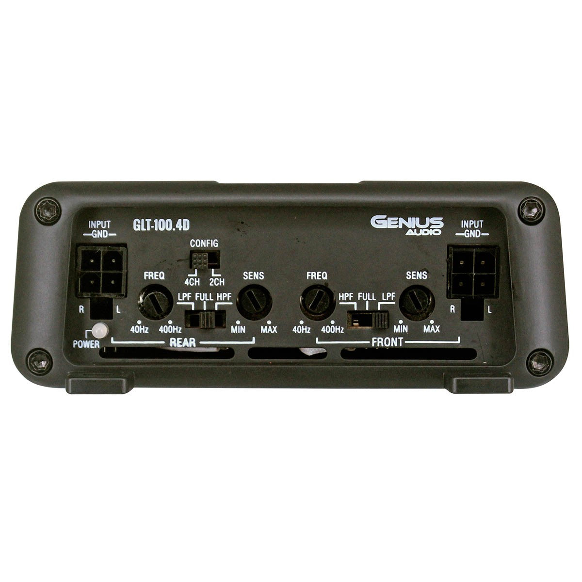 AMPLIFICADOR MINI COMPACT DIGITAL 4 CANALES SERIE GLT 1200 WMAX / 100 WRMS  X 4 CH ESTABLE 2 OHM ESTEREO